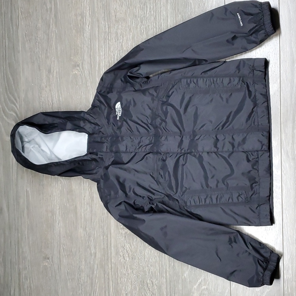 North Face DryVent Wind Breaker Hooded Black Boys Size Small (7/8)